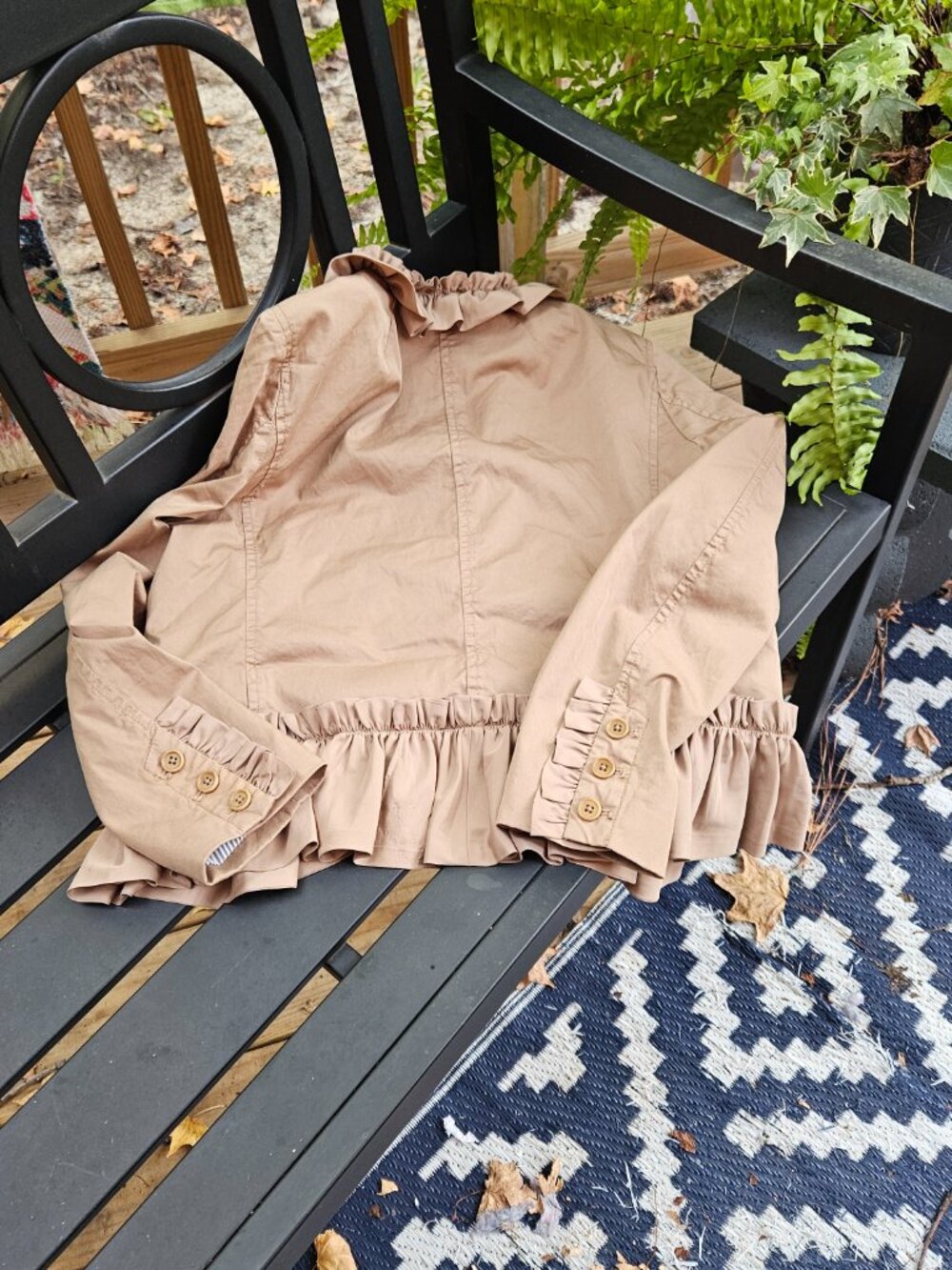 J Crew Ruffle Chino jacket Size 6 - Picture 3 of 7